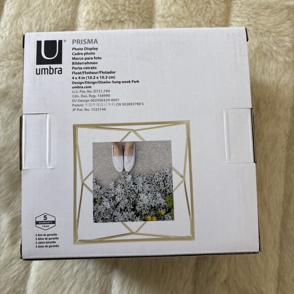 Umbra Prisma 4X4 Photo Frame Gold Tone NEW NIB - Picture 3 of 3